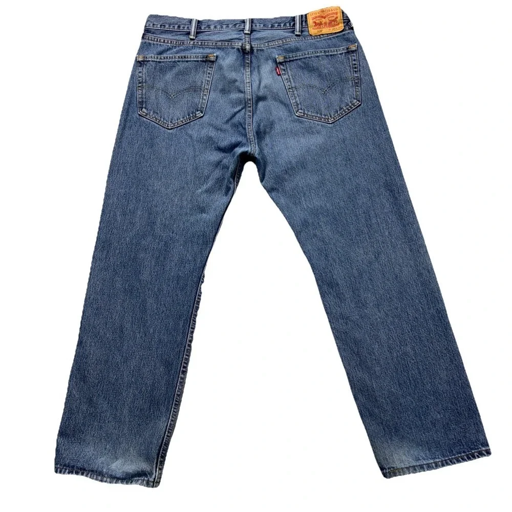 Levi's 505 jeans mens 38x29 (TAG-38x30) blue denim Workwear Straight Faded Biker